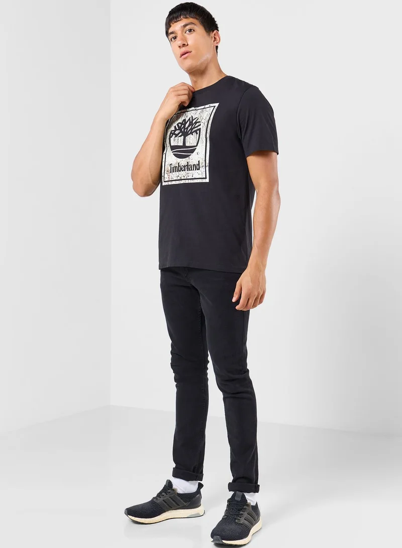 Timberland Seasonal Print Front Stack Logo T-Shirt