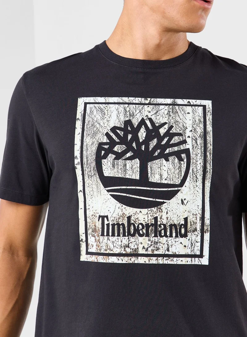 Timberland Seasonal Print Front Stack Logo T-Shirt