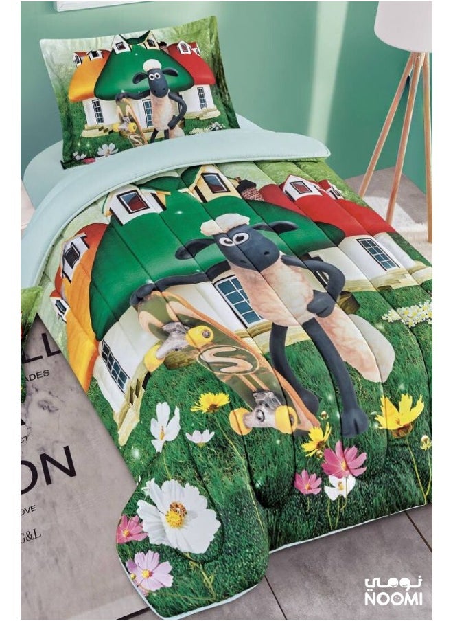 Noomi - 4 Piece Microfiber Kids Comforter Set 170X230cm - Image 1
