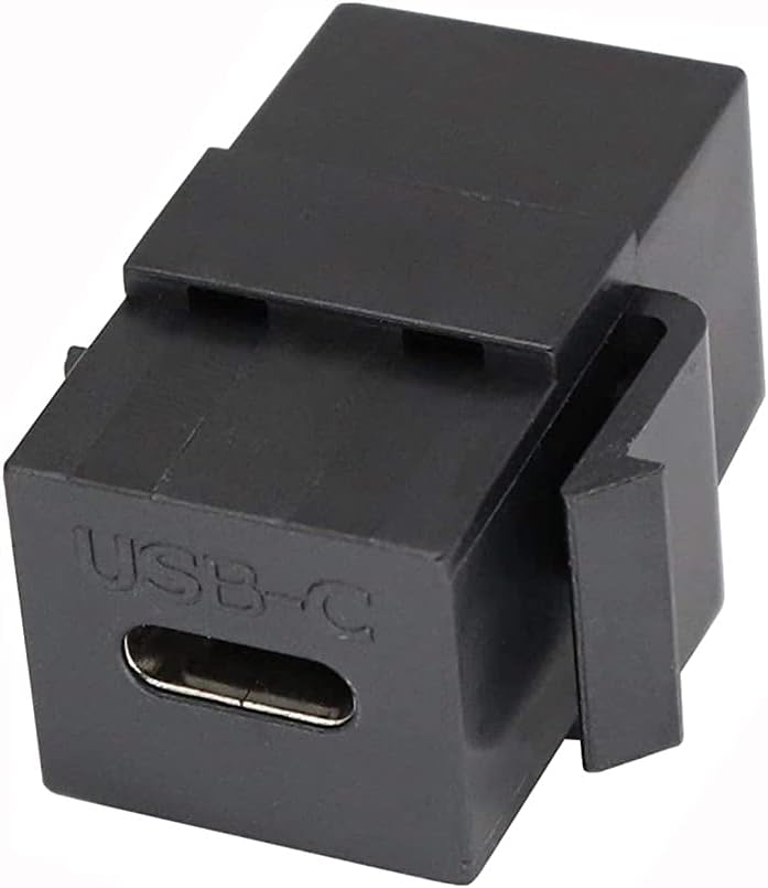 مقبس كيستون USB C، تراودين USB 3.1 موصل Type-C إدخال كيستون أنثى إلى أنثى، نوع موصل للوحة الجدار - أسود - Image 1