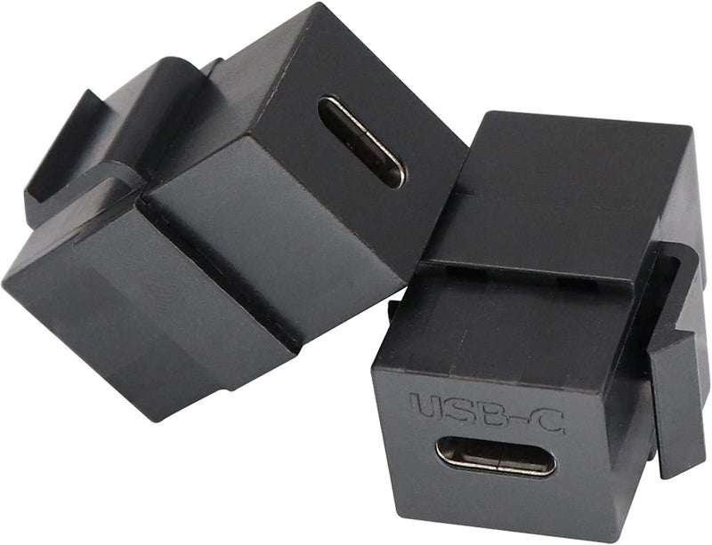 مقبس كيستون USB C، تراودين USB 3.1 موصل Type-C إدخال كيستون أنثى إلى أنثى، نوع موصل للوحة الجدار - أسود - Image 2