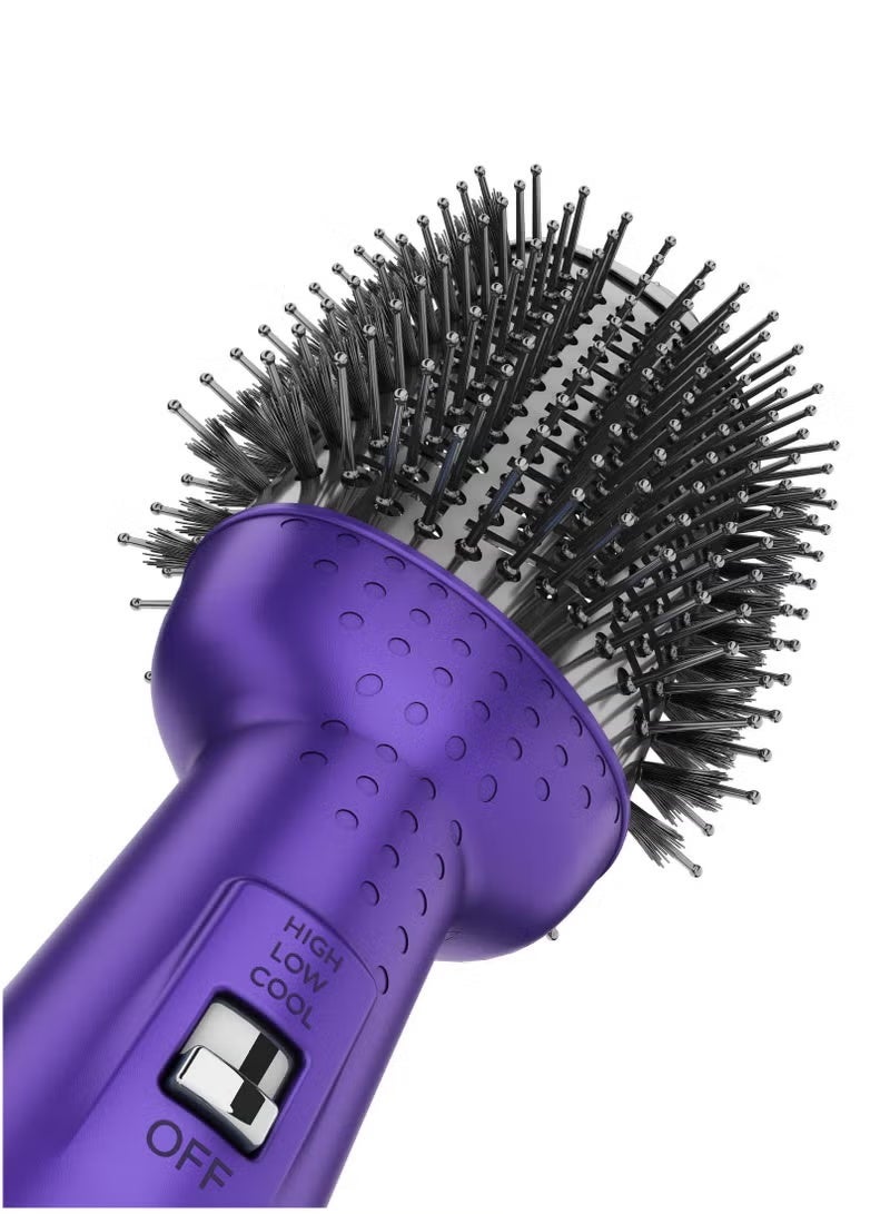 راش براش فرشاة فرد الشعر بالبخار ، 1300 واط, تقنية الأيونات، تصميم بيضاوي عريض 19 سم، طلاء سيراميكي، تدفق هواء 360°, شعيرات مضادة للتشابك, بنفسجيي - Image 3