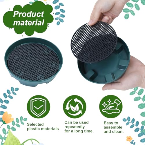 Wenfan 10 Set Invisble Hanging Basket Insert 5.1”Hang Basket Drip Pan Invisble Self Watering Planter Insert Plant Saucers Tray Plastic Water Catcher Tray Plant Auto Watering Devices For Hanging Basket - Image 5