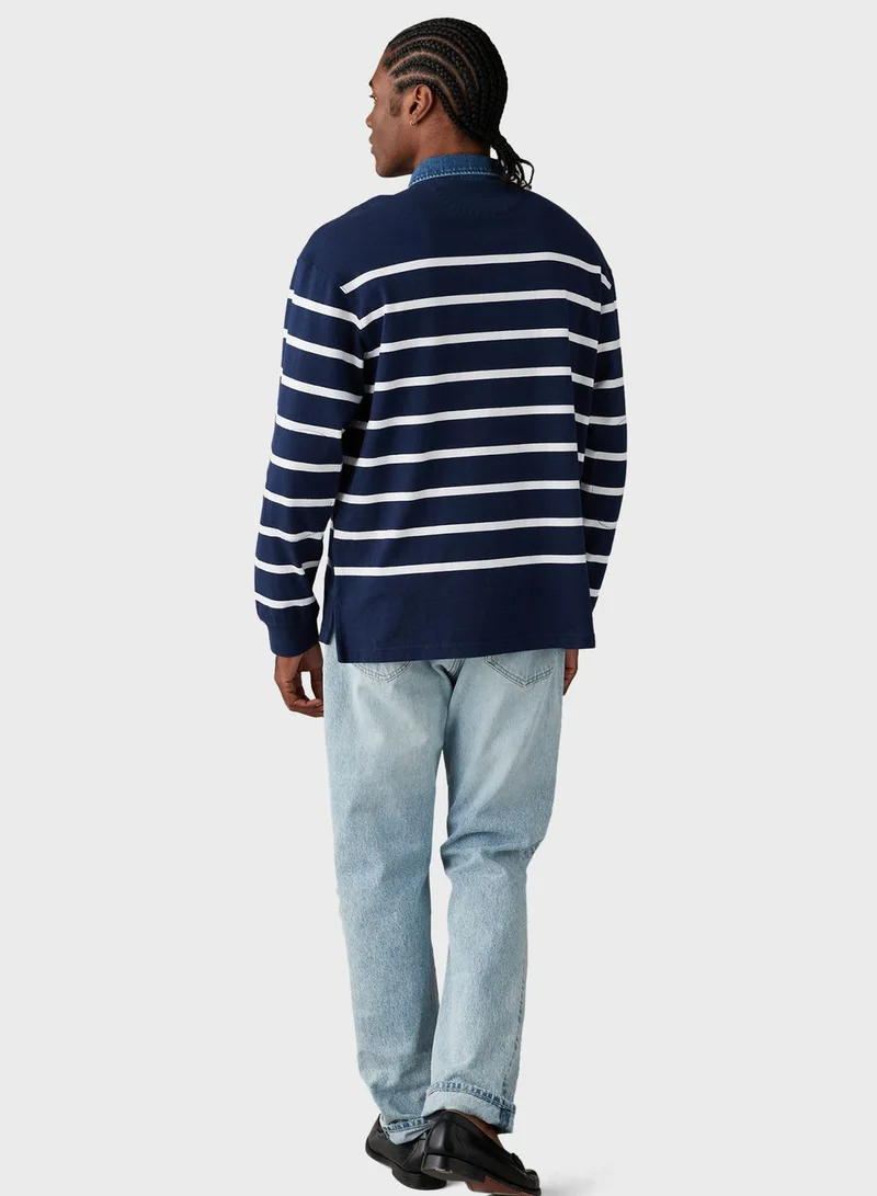 American Eagle Striped Polo