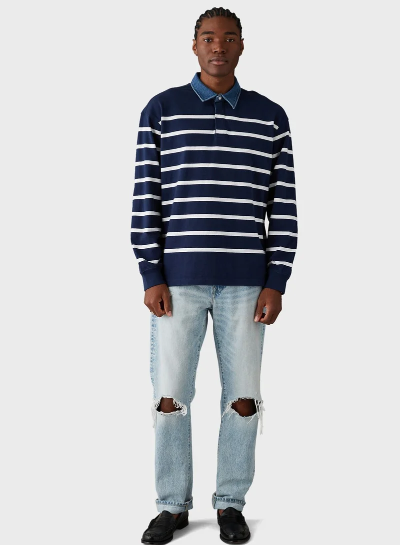 American Eagle Striped Polo