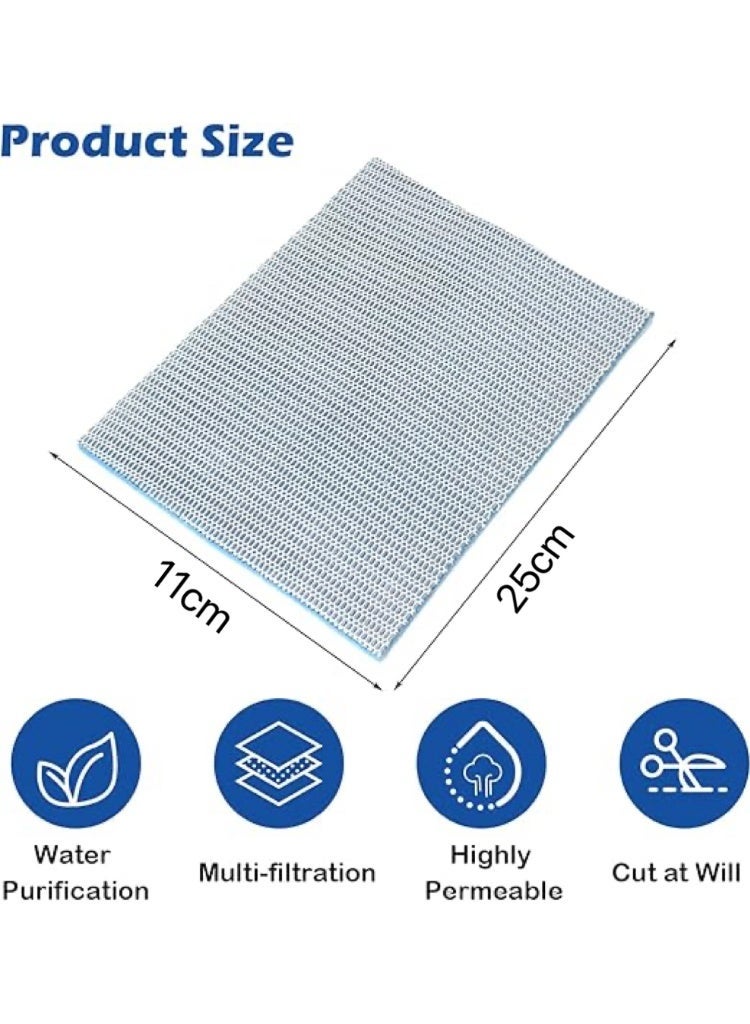 هوانكسين هوم 2 قطعة وسادة فلتر حوض للأسماك، وسادة فلتر حوض بطبقات 8 مناسبة لإكسسوارات حوض السمك، فلتر إسفنجي، تأثير فلتر ممتاز، خيط فلتر مناسب للأحواض المائية العذبة أو المالحة (الحجم 13*25 سم) - Image 3