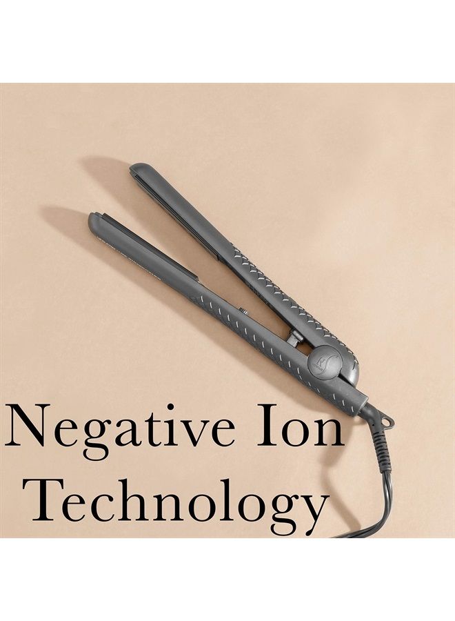 Herstyler Forever Straightening Flat Iron | Travel Friendly Dual Voltage Flat Iron 1.25 inch | Ceramic Hair Straightener For Silken Hair | Negative Ion Technology To Fight Frizz | Beautiful In Black - Image 4