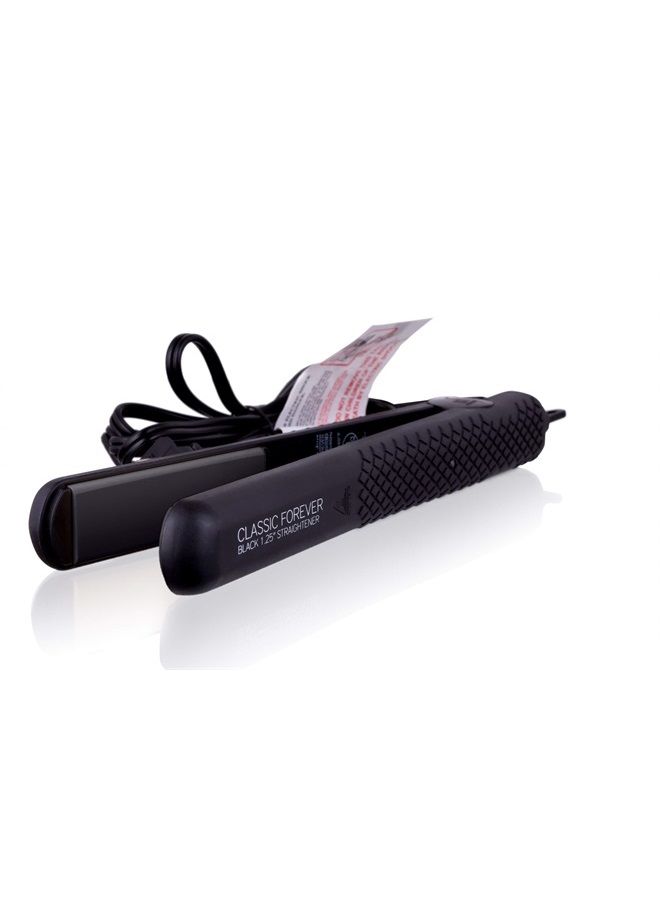 Herstyler Forever Straightening Flat Iron | Travel Friendly Dual Voltage Flat Iron 1.25 inch | Ceramic Hair Straightener For Silken Hair | Negative Ion Technology To Fight Frizz | Beautiful In Black - Image 5