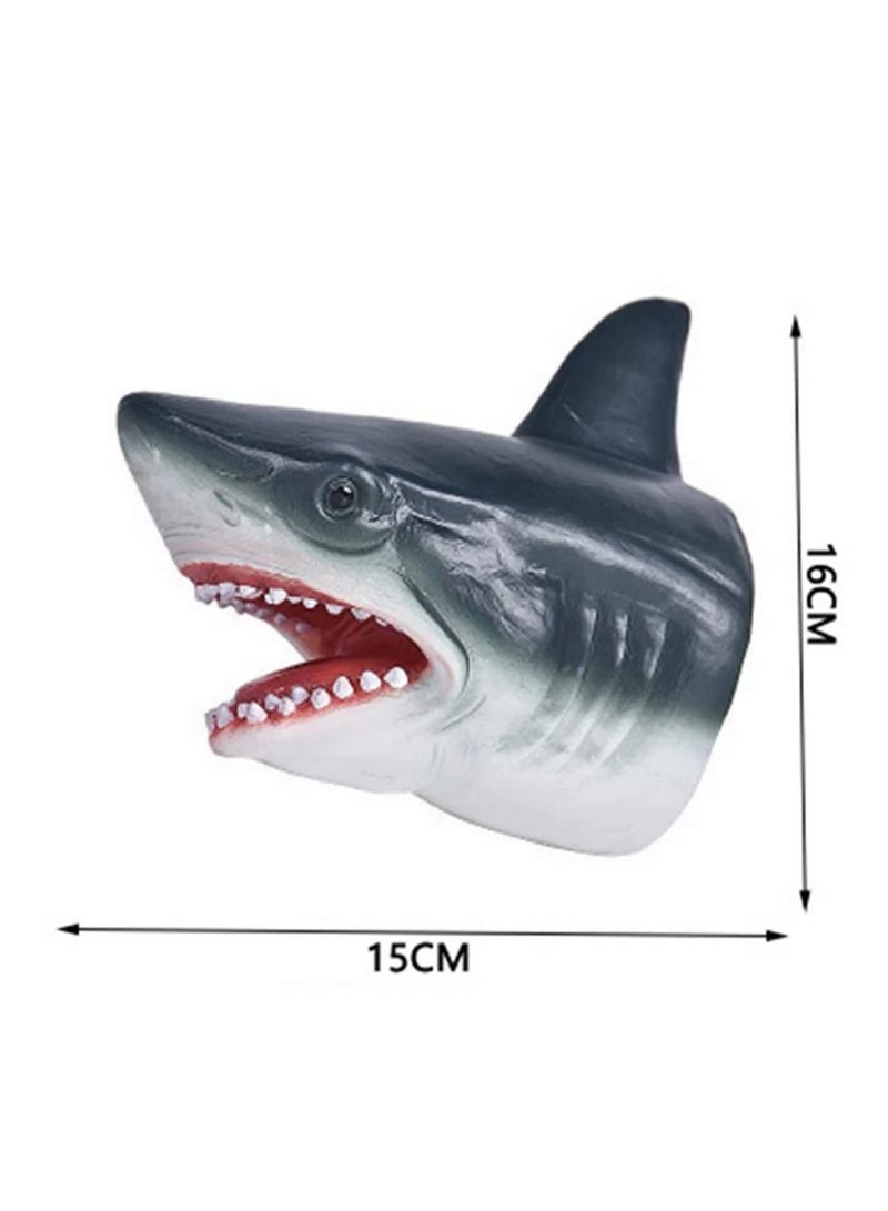 1PCS Shark Hand Puppet Kids Soft Rubber Realistic Shark Role Play Toy Realistic Soft Rubber Simulation Animal Model Shark Head Open Movable Mouth Suitable for Party Gifts Cosplay - Image 3