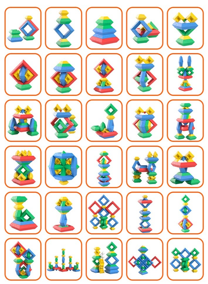 🌟 Pyramid Stacking Blocks – 16PCS STEM Building Toy for Toddlers Ages 1–3 – Colorful Snap-Lock Educational Set for Early Skills 👶🎈  - Image 2