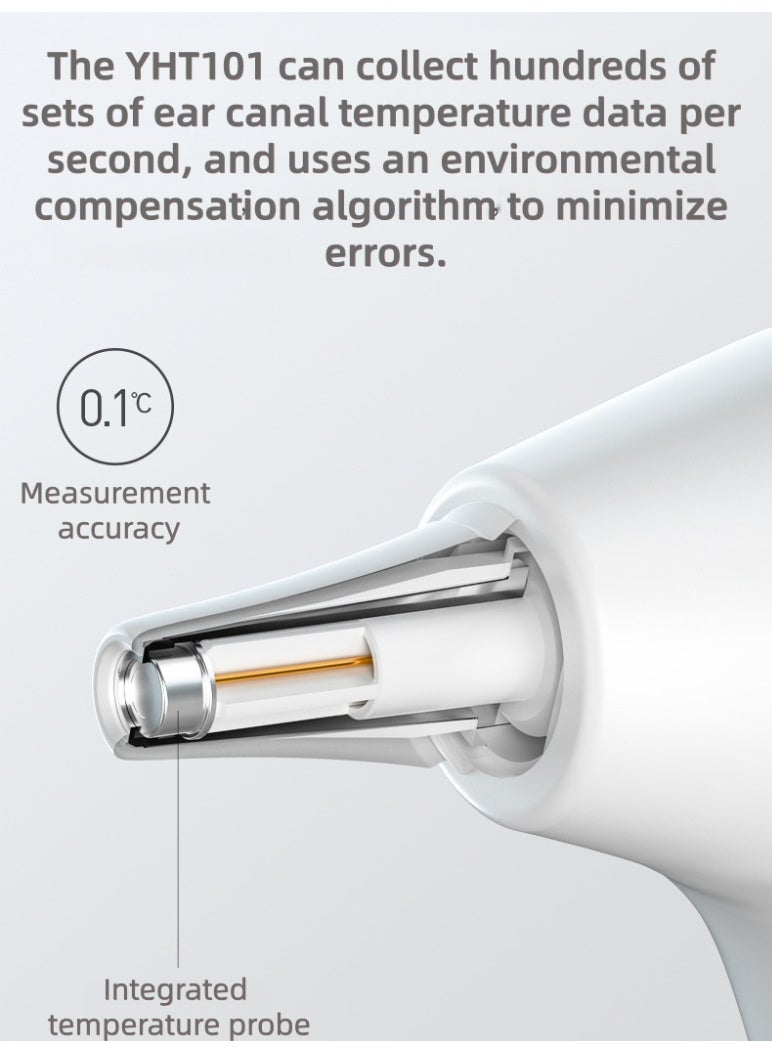 Yuwell Infrared Ear Thermometer – Digital Thermometer for Baby & Kids, 1-Second Fast Reading, 0.1°C Accuracy, 7 Memory, Large Screen, ℃/℉ - Image 3