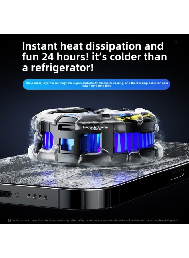 Loquat Mobile Phone Radiator Magnetic Semiconductor Cooling IPad Tablet Back Clip Fan Game E-sports Live Cooling Application-Color:【bing Ning Refrigeration Model】❄Tec Three-speed Refrigeration❄Seconds To F - Image 3