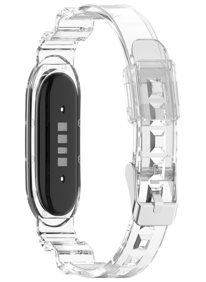 Silicone Band Compatible with Google Fitbit Air, Replacement Sport Strap, Soft Translucent Watch Band with Secure Metal Buckle, Adjustable Lightweight Wristband for Men Women, Band Only (Black + Transparent) - Image 3