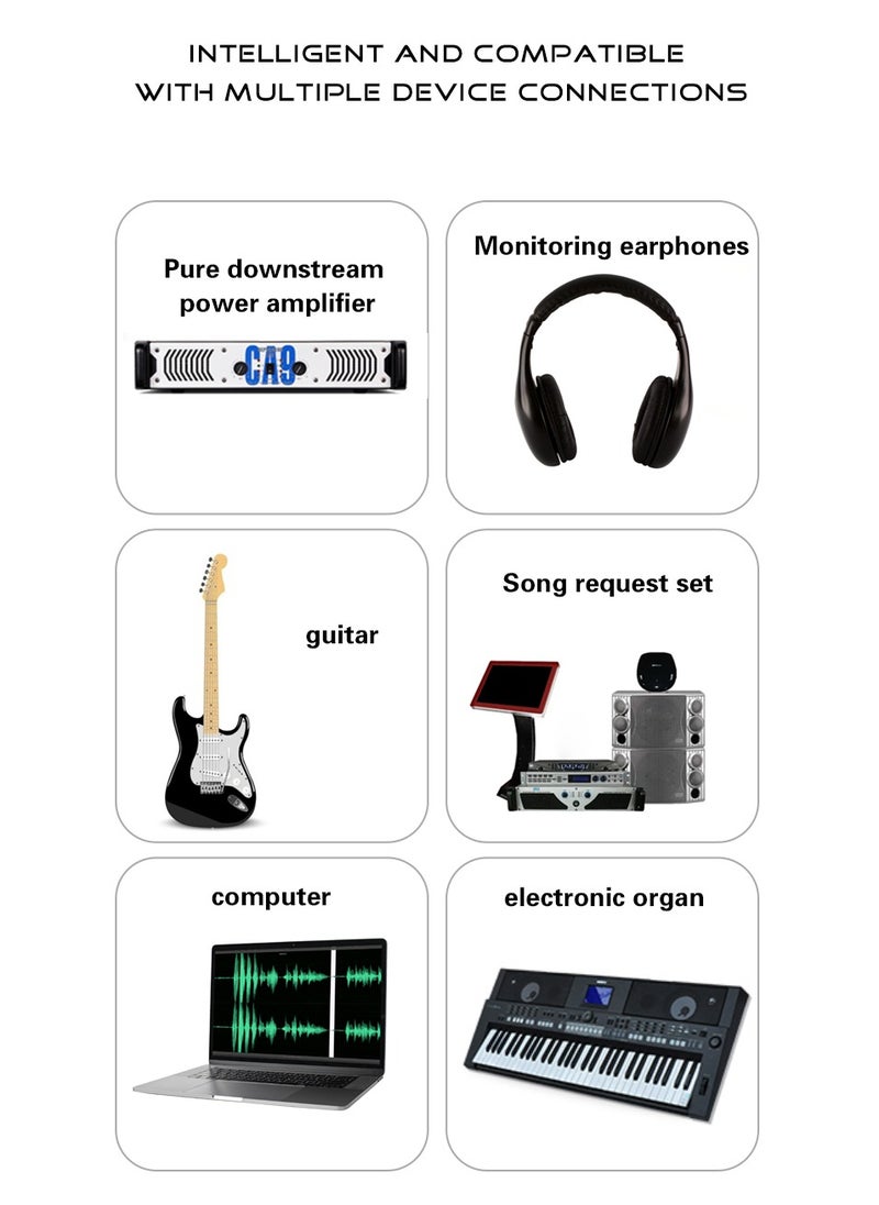 Generic - 4 Channel Mixer, DJ Mixing Console, with Bluetooth, 48V Phantom Power Monitor Karaoke System USB Mixer Audio - Image 1