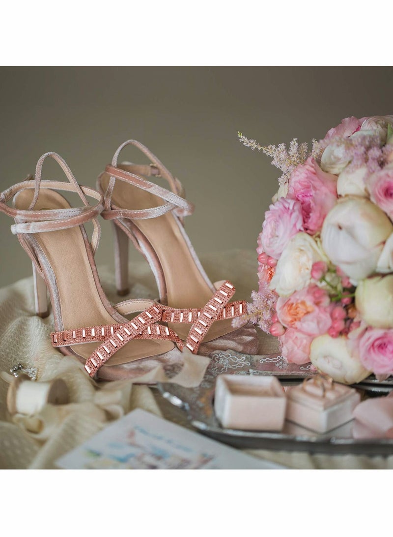 Excefore Bling Wrap Ribbon Rhinestone Diamond Ribbon Rose Gold Bling Wrap Acrylic Wrap Mesh for Wedding Cakes Birthday Decorations, Baby Shower and Craft Project Rose Gold(10 Yards) - Image 4