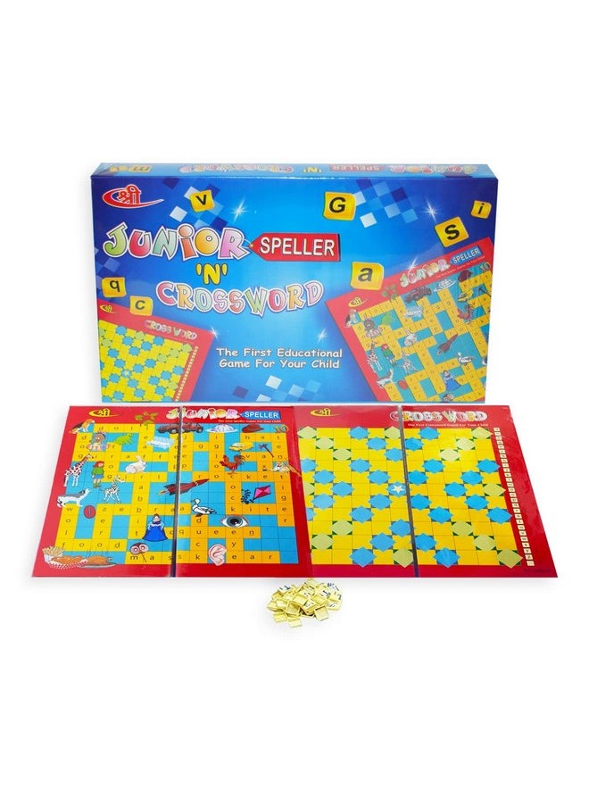 Kids Mandi - Junior Speller Crossword Board Game | Mind Developing, Vocabulary, Learning, Word Building Game For Kids & Family | English Spelling Crossword Puzzle Game - Image 1