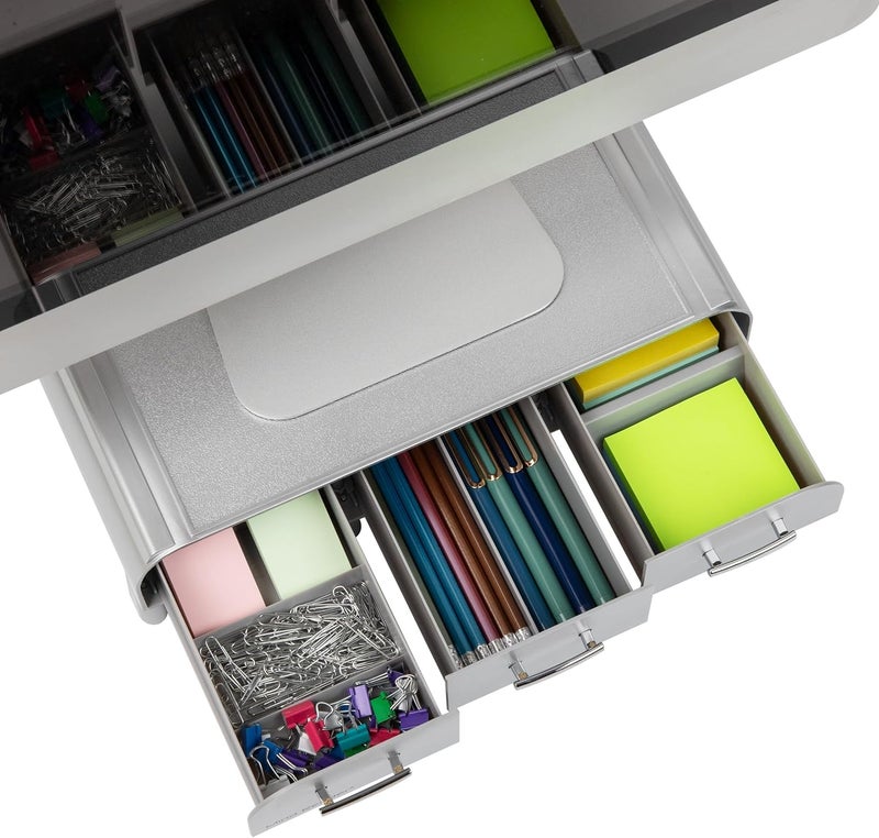 Mind Reader PC, Laptop, IMAC Monitor Stand and Desk Organizer, Silver - Image 4