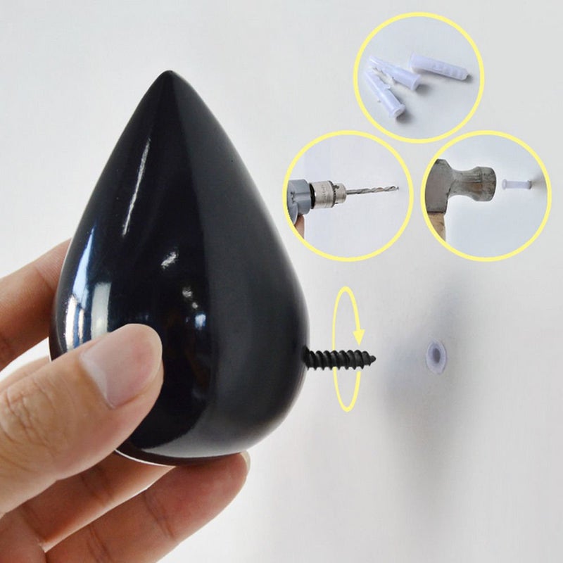 ESUPPORT Water Drop Shaped Coat Hanger Wall Mounted Decorative Hooks Hat Rack for Hanging Bathroom Dressing Room Wall Decoration - Image 3