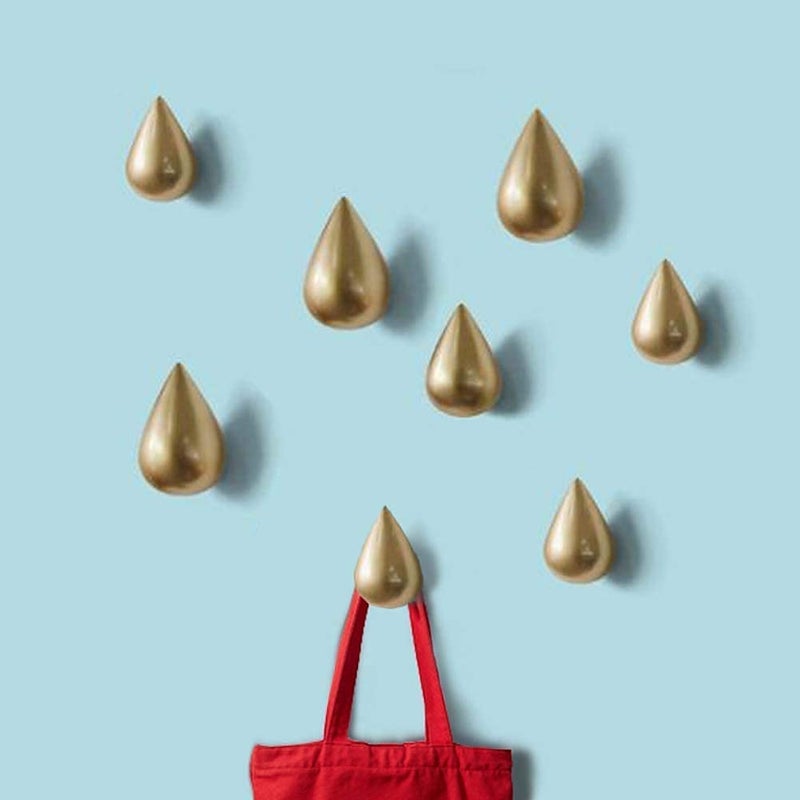 ESUPPORT Water Drop Shaped Coat Hanger Wall Mounted Decorative Hooks Hat Rack for Hanging Bathroom Dressing Room Wall Decoration - Image 5