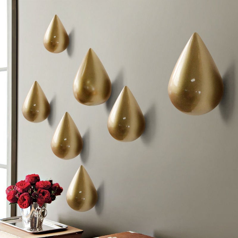 ESUPPORT Water Drop Shaped Coat Hanger Wall Mounted Decorative Hooks Hat Rack for Hanging Bathroom Dressing Room Wall Decoration - Image 1