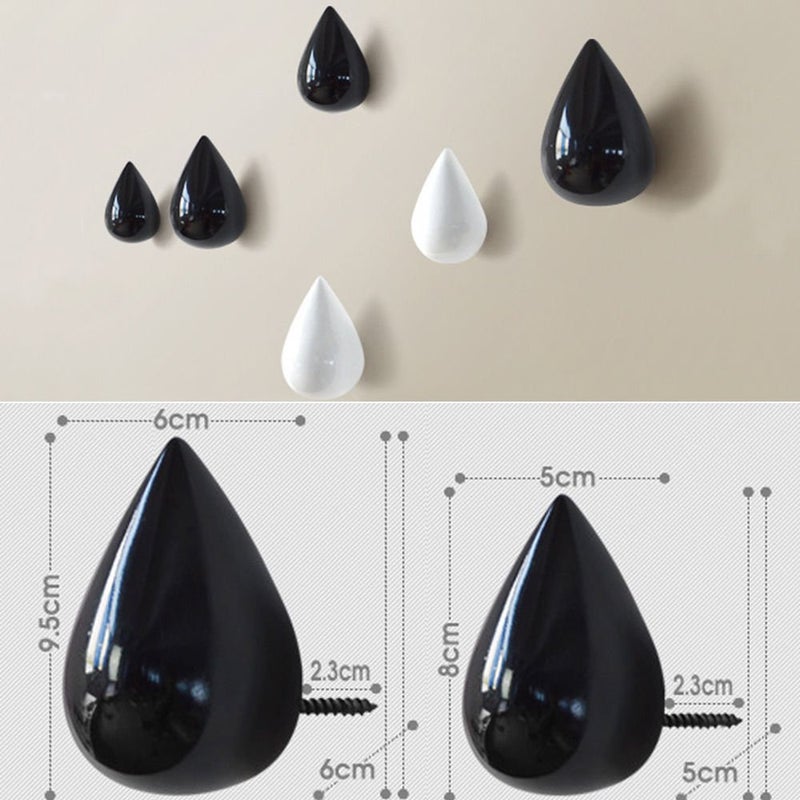 ESUPPORT Water Drop Shaped Coat Hanger Wall Mounted Decorative Hooks Hat Rack for Hanging Bathroom Dressing Room Wall Decoration - Image 2