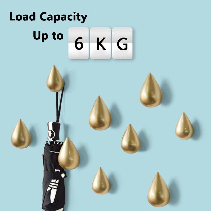 ESUPPORT Water Drop Shaped Coat Hanger Wall Mounted Decorative Hooks Hat Rack for Hanging Bathroom Dressing Room Wall Decoration - Image 4