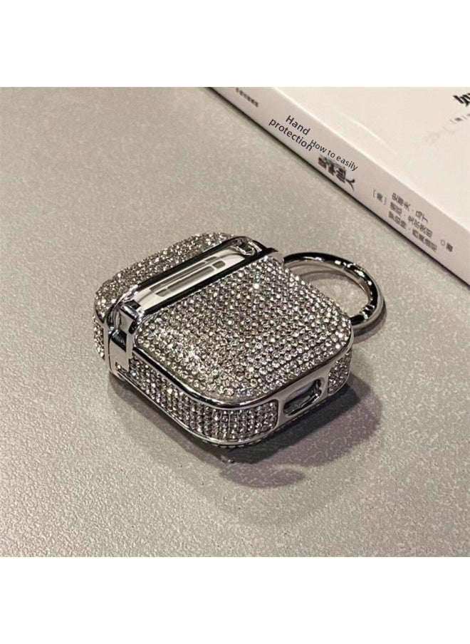 Generic - Crystal Diamond Flash Diamond For AirPods 1/2 Generation Protective Case Pro2 Bluetooth Headset Protective Case 3 Generation 4 Colorful Cross-border-Color:Crystal Diamond-Silver-Model:Airpods Pro2 Generation [2022] - Image 1