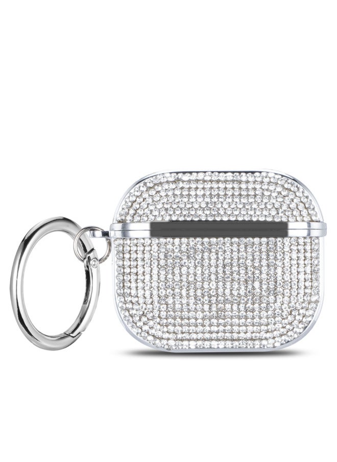 Generic - Crystal Diamond Flash Diamond For AirPods 1/2 Generation Protective Case Pro2 Bluetooth Headset Protective Case 3 Generation 4 Colorful Cross-border-Color:Crystal Diamond-Silver-Model:Airpods Pro2 Generation [2022] - Image 1