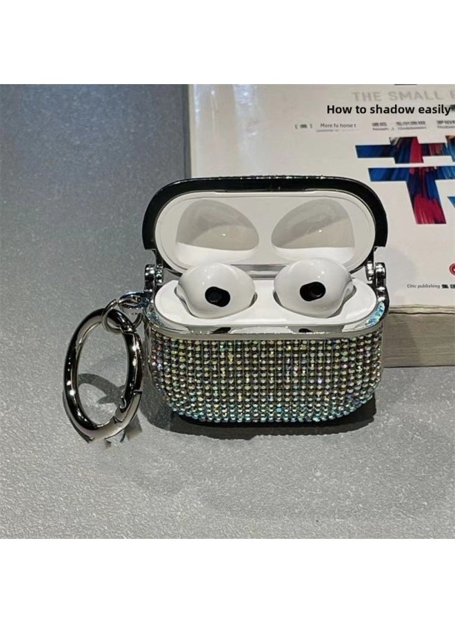 Generic - Crystal Diamond Flash Diamond For AirPods 1/2 Generation Protective Case Pro2 Bluetooth Headset Protective Case 3 Generation 4 Colorful Cross-border-Color:Crystal Diamond-Silver-Model:Airpods Pro2 Generation [2022] - Image 1