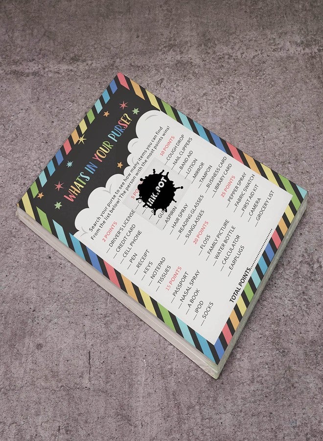 Inkdotpot Pack of 50, Baby Shower Party Collection, What's in Your Purse Baby Shower Party Games, Activities, Decorations, Rainbow Theme Party Supplies - Image 5