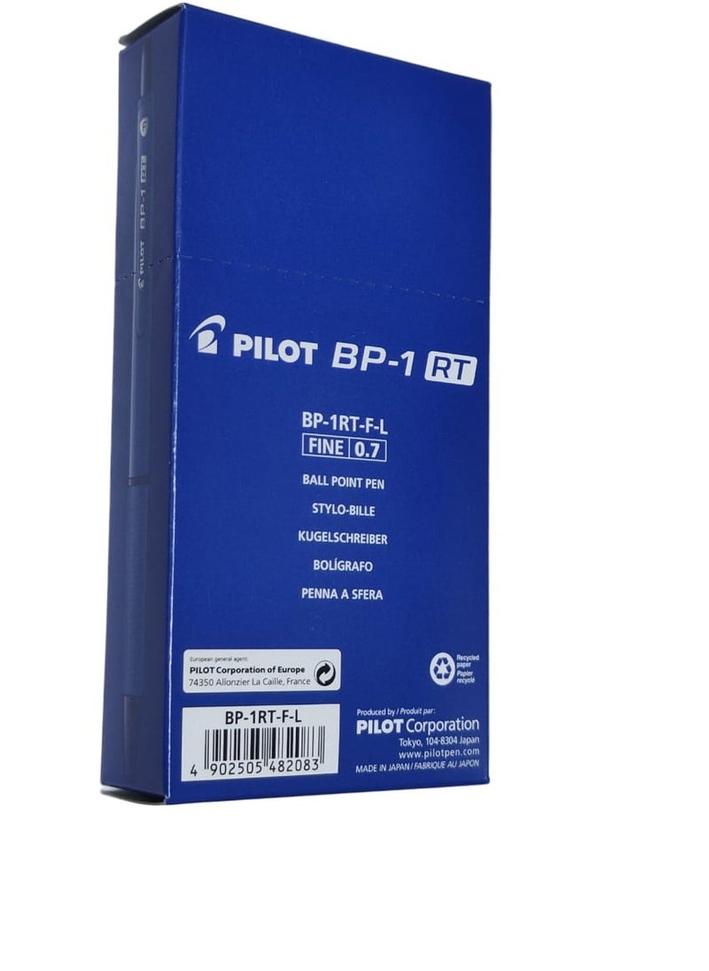 PILOT Pilot BP-1 RT Fine Tip Ball Pen, Blue - Pack of 12 Pieces  - Image 2