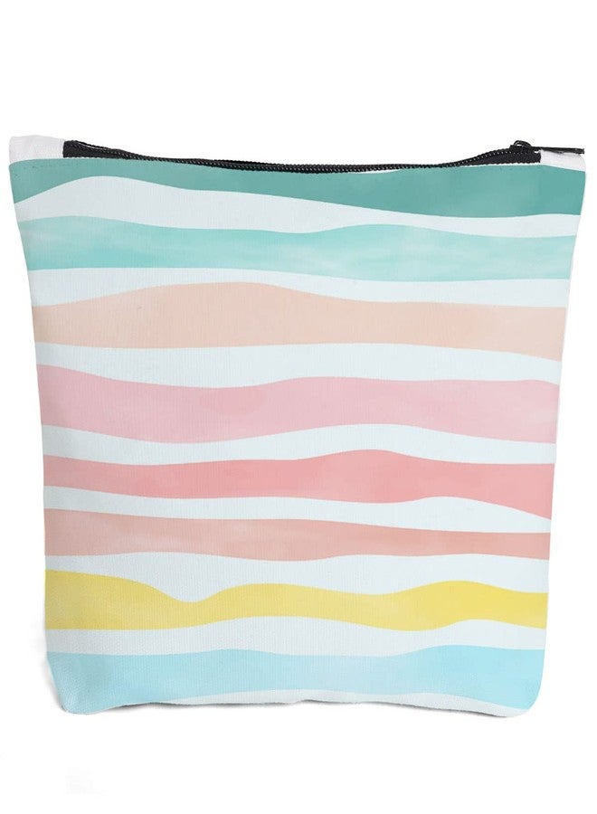 فوكونجنا حقيبة هدايا فوكونغنا النسائية، حقيبة مكياج سفر بألوان قوس قزح، هدية صيفية على شكل موجة قوس قزح لأفضل صديقة أو زميلة أو ابنة - Image 1