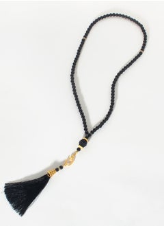 SänHahn Islamic Tasbih 99 Beads Muslim Rosary Prayer Misbaha Ceremony Dhikr Bead with Decorated Tassels Religious Eid Ramadan Gift - Black  - Image 2
