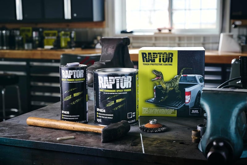 U-POl Raptor Liner Kit, Spray-On Truck Bed Liner Kit, Protective Paint For Tailgates and Trucks, Vehicle Undercoating, Black, 1 Gallon - Image 4