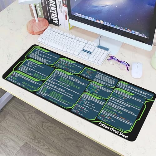 Designfullprint Python Cheat Sheet Mousepad for Beginner, Python Reference Guide Desk Mat, Python CheatSheet for Software Engineers, Gift for AI Programmer Desk Mat KMH - Image 3