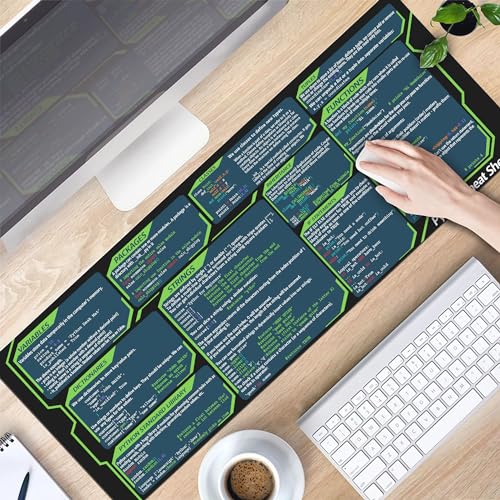 Designfullprint Python Cheat Sheet Mousepad for Beginner, Python Reference Guide Desk Mat, Python CheatSheet for Software Engineers, Gift for AI Programmer Desk Mat KMH - Image 5