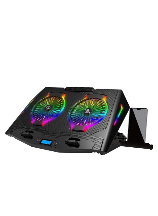 St FAN Lap Standard ICE-07 – 7 RGB Fans + LED Screen + Multi-Speed + Phone Stand - Image 1