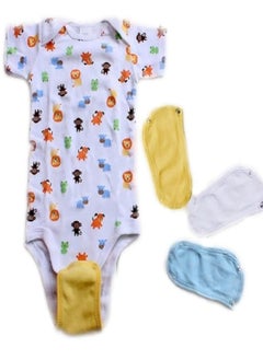 Fatah 4 Pieces Of Baby Bodysuit Salopette Extension Cotton 100% -  Multicolor  - Image 2