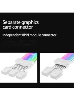 Y&D Addressable RGB Power Extension Cable, 24 Pin/2x8Pin/3x8Pin ATX ARGB PC Internal Components for Motherboard Connector (White)  - Image 3
