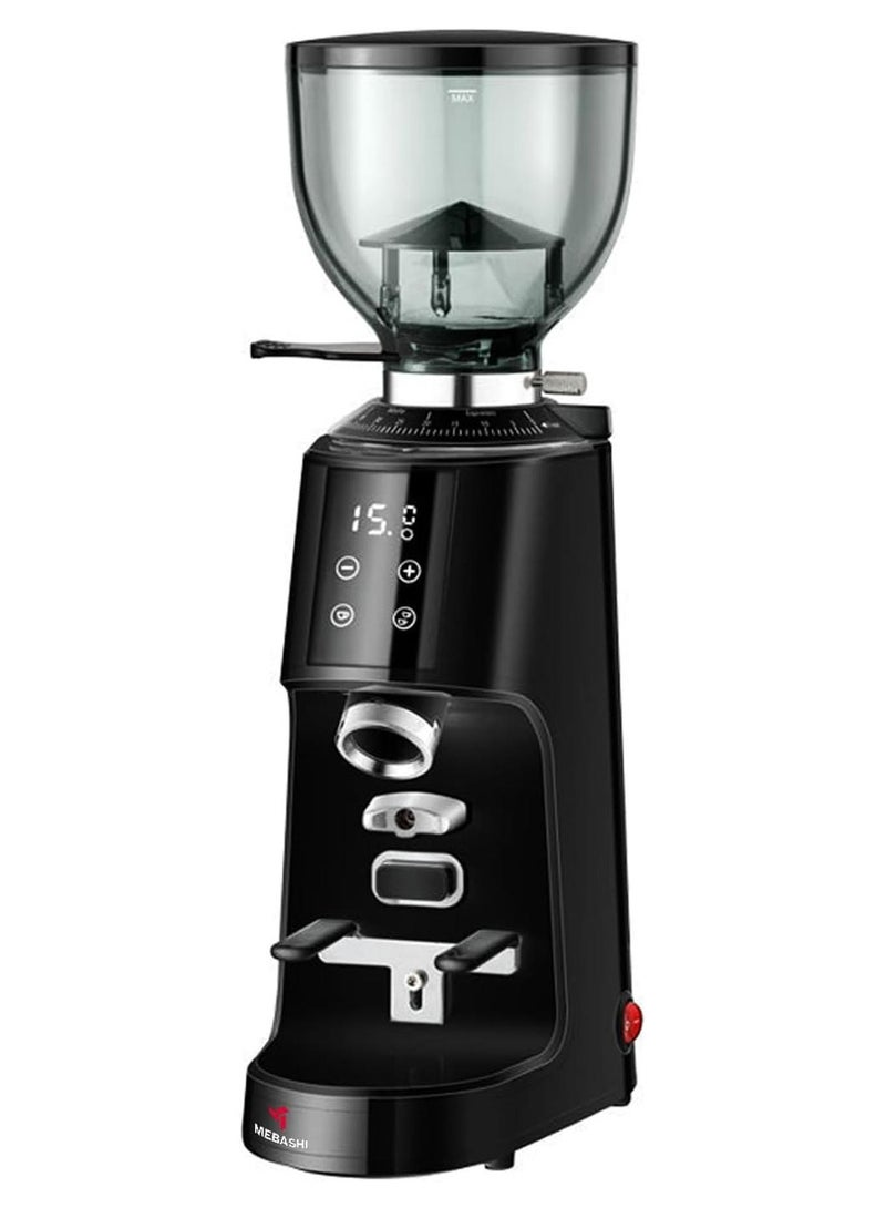 MEBASHI Coffee Grinder, Digital Touch Screen, 350g Capacity, 64mm Stainless Steel Flat Burr, 100 Grind Settings| IMD touch screen (ME-CG2300)(180W) - Image 1