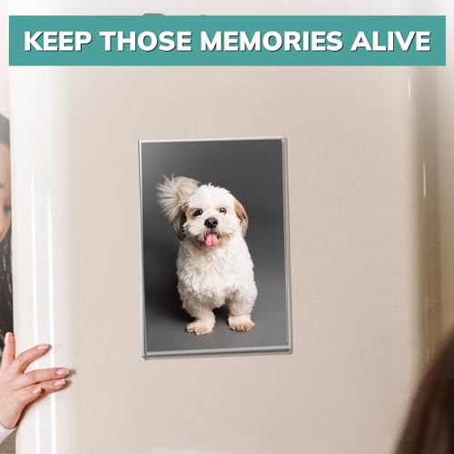 pbf PHOTO BOOTH FRAMES pbf 4x6 Magnetic Picture Frames for Refrigerator | 4 x 6 Clear Magnetic Acrylic Frames | Magnetic Photo Holders for Fridge, Locker, Photo Board, Art Display, Sign Holder (5-Pack) - Image 3