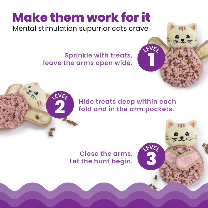 Catstages Snuffle Mat for Cats - Interactive Foraging Toy with Hidden Treats, Non-Slip Base, and Hunting Stimulation for Mental and Physical Activity - Image 4