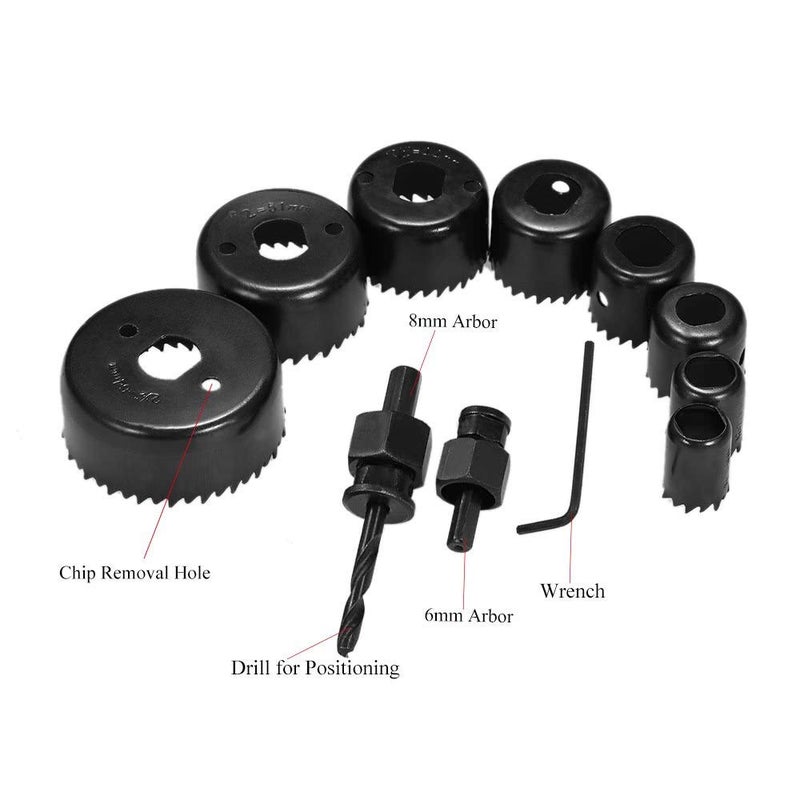 DRONA 11pcs Hole Saw Cutter Tool Set Kit Carbon Steel INF 22156 - Image 2