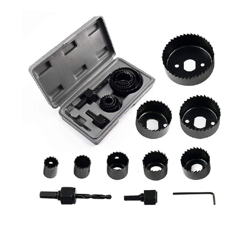 DRONA 11pcs Hole Saw Cutter Tool Set Kit Carbon Steel INF 22156 - Image 1