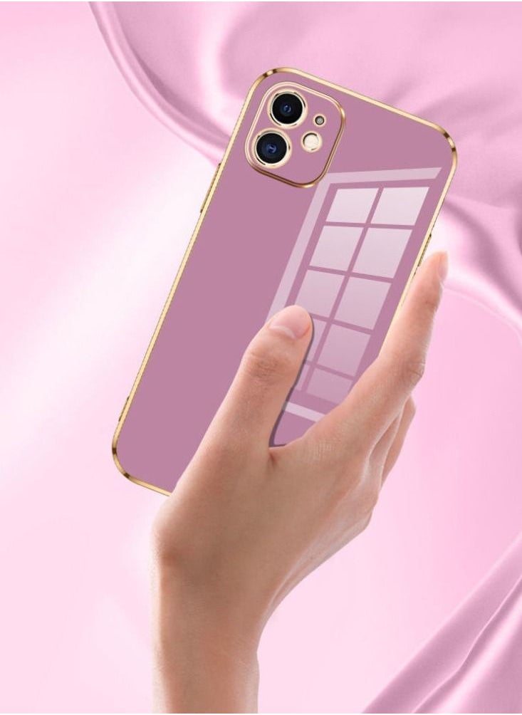 Color Fans - Mobile Phone Case for iPhone 12 Electroplated Protective Case Gold-Purple - Image 1