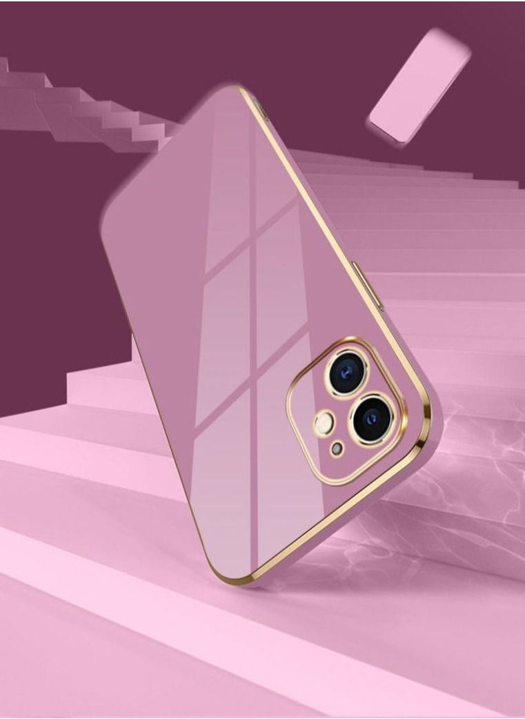 Color Fans - Mobile Phone Case for iPhone 12 Electroplated Protective Case Gold-Purple - Image 1