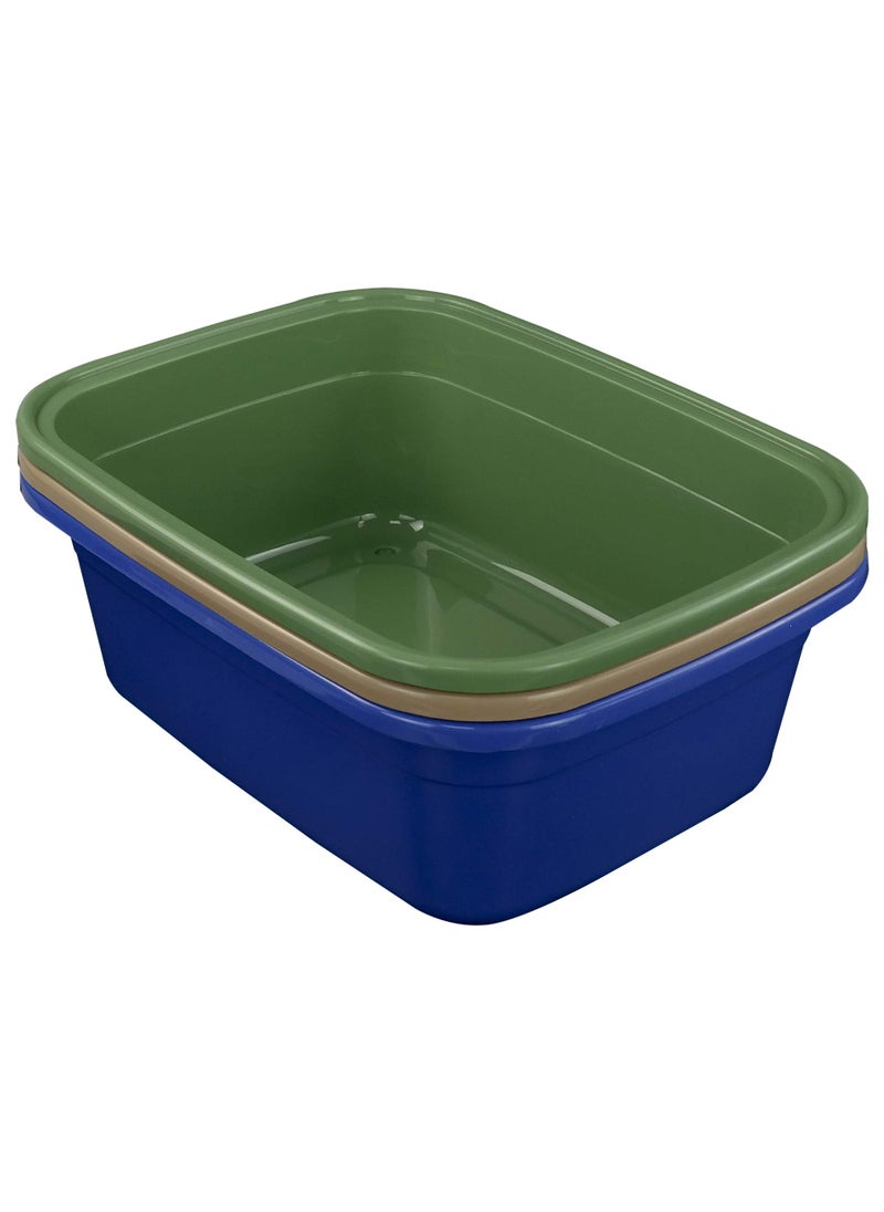 Gloreen Gloreen 18 Quart Wash Basins Large Plastic Rectangular Dish PanTub 3 Packs 