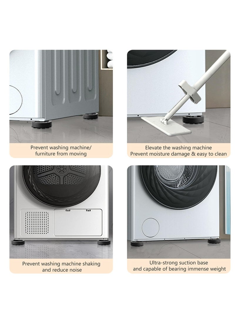 Excefore Anti Vibration Pads for Washing Machine, 4 Pcs Noise Cancelling Washing Machine Support, Washer and Dryer Pedestals Fit All Machines, Washing Machine Foot Pads, Protects Laundry Room Floors, Black - Image 3