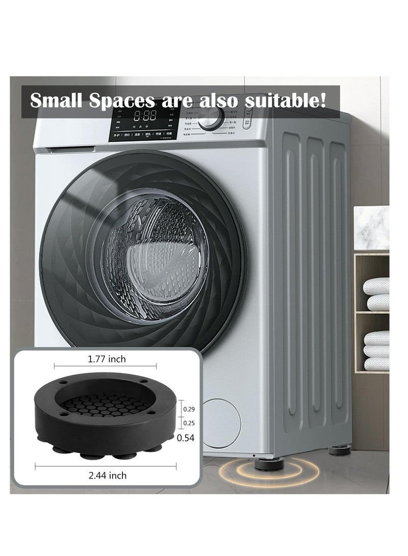 Excefore Anti Vibration Pads for Washing Machine, 4 Pcs Noise Cancelling Washing Machine Support, Washer and Dryer Pedestals Fit All Machines, Washing Machine Foot Pads, Protects Laundry Room Floors, Black - Image 5