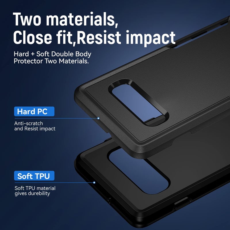 Warsia for Samsung Galaxy S10 Case,with HD Screen Protector [Military Grade Drop Tested] Heavy-Duty Tough Rugged Shockproof Protective Case for Samsung S10, Black - Image 5